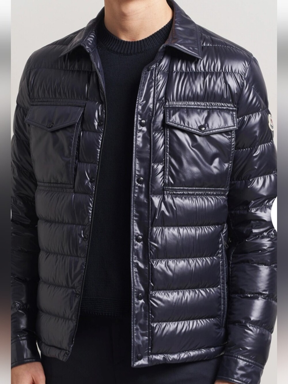 Moncler Men's Chambly Navy Quilted Down Jacket Size 4 Excellent Condition